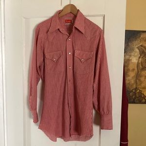Ely Plains U.S.A. pearl snap button western striped shirt